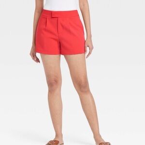 A New Day Red High Rise Tailored Short Midweight Stretch Women 6 NEW